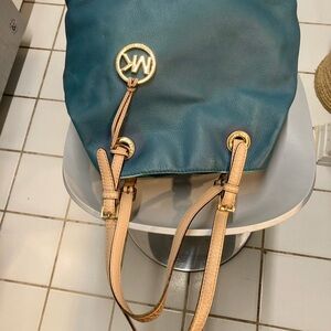 Michael Kors Teal and Tan Women's Bag preowned